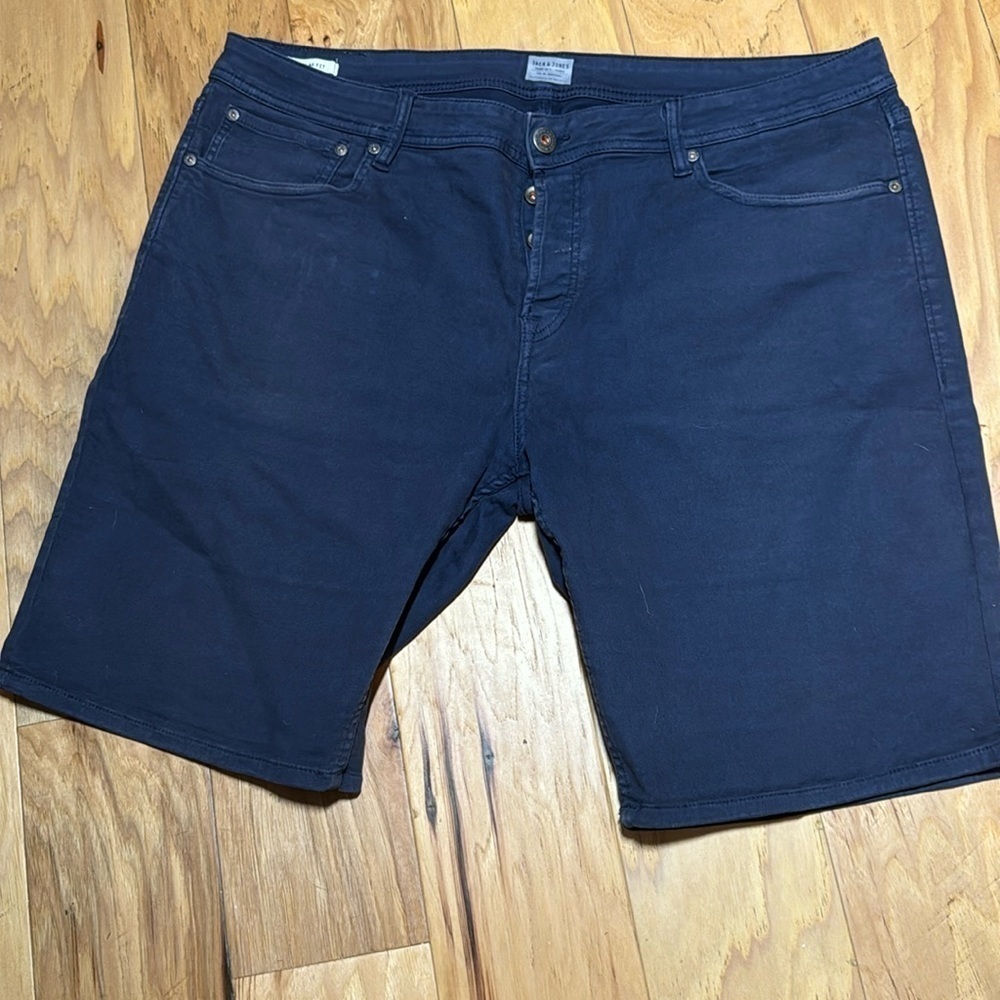 Jack & Jones‎ Jeans Intelligence stretch Regular fit blue button fly shorts 2XL